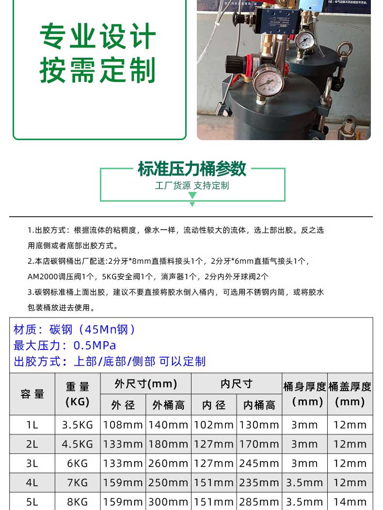 2600ml壓力桶參數(shù)